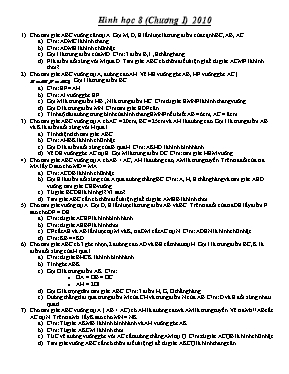 Các bài tập Hình học 8 - Chương 1